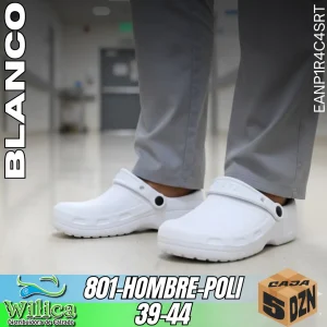 801-HOMBRE-POLI 39-44 BLANCO